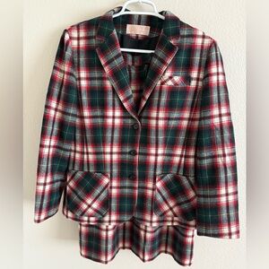 Pendleton Vintage Pure Vintage Wool Women’s Red Blazer Jacket & Matching‎ Skirt